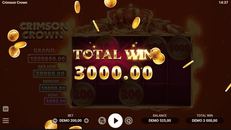 Crimson Crown - total win screen
